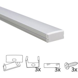 1M led strip profiel opbouw - 10mm hoog