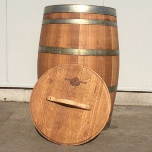 Eikenhouten Wijnvat (Regenton) van 225 liter, met losse deksel, geolied met lijnolie - Eikenhouten Regenton