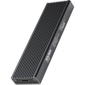 Sounix M.2 Behuizing - NGFF&NVMe - 10Gbps - Externe USB-C SSD behuizing - Aluminum - Zwart