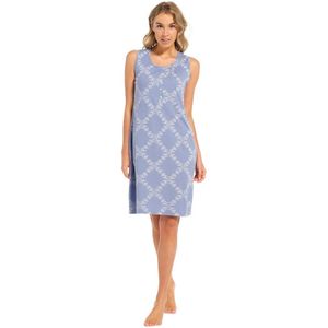 Pastunette slaapkleed dames - blauw met print - 15241-312-1/519 - maat 52