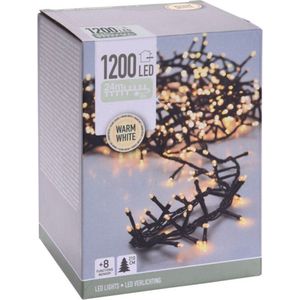 Oneiro’s luxe Cluster 1200 LED's - 24 meter - warm wit - 8 functies + geheugen - kerst – clusterverlichting- feestdagen - winter - verlichting - binnen - buiten – sfeer