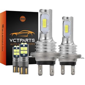 VCTparts® Dimlicht & Parkeerlicht LED H7 + T10 8000k ijsblauw (set) [ijsblauwe koplampen - ijsblauwe Dimlichten]