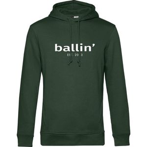 Heren Hoodies met Ballin Est. 2013 Basic Hoodie Print - Groen - Maat XXL