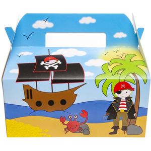 Menubox XL Piraat 24 Stuks - Smulbox - Traktatie - Thema Piraten - kinderfeestje - 22 x 12 x 9 CM