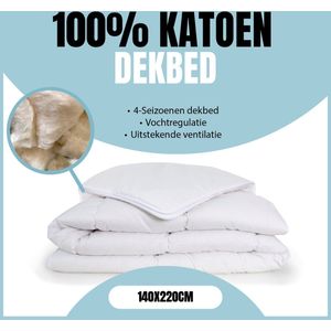 Dekbed 100% Katoen 4-seizoenen Elegance - 140x220cm - 1 persoons
