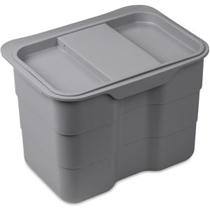 ESSENZA - BIOBIN - Afvalbak met Deksel - Grijs - 4,2 Liter - Kunststof - EASY CLEAN