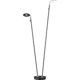 Fischer & Honsel - Vloerlamp Dent - 2x LED 7,5 W (incl.) - Zwarte Zandgrond met Chroom Accenten