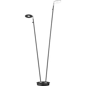 Fischer & Honsel - Vloerlamp Dent - 2x LED 7,5 W (incl.) - Zwarte Zandgrond met Chroom Accenten