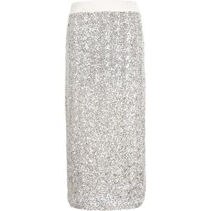 Glitter rok - midi rok - nieuwe collectie - party - herfst/winter - dames - zilver - maat L