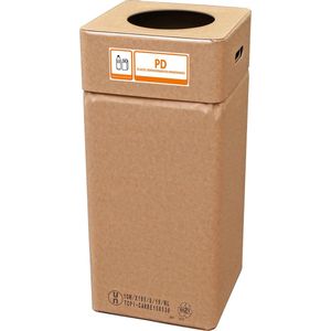Afvalbak karton, Afvalbox Plastic verp. & Drinkpakken (hoog 97 cm herbruikbaar)