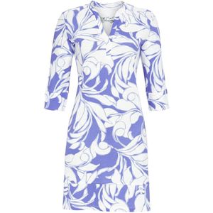 Nachthemd abstracte bloemen blauw - Blauw - Maat - 36