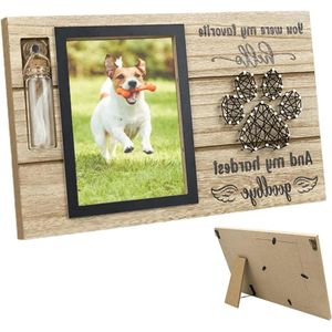 Herdenkingsframe voor hondenverlies - Houten aandenken herdenkingsfotostandaard - Persoonlijke herinnering voor huisdieren - Hartverwarmende herdenkingsstandaard voor honden .