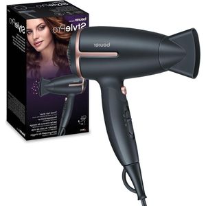 Haardroger - Reisföhn met ionfunctie - 1600 watt - Zwart/roze