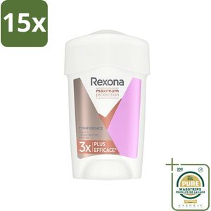 15 x Rexona Women - Deodorant Stick - Maximum Protection Confidence - Anti-transpirant - 45 ml - Grootverpakking - Anti-transpirant Stick - Zweetbescherming - Zweetgeur - Zweetbescherming Vrouwen - Zweetbescherming 96 Uur