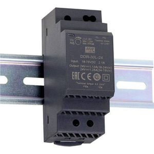 Mean Well DDR-30G-24 DIN-rail DC/DC-converter 24 V/DC 1.25 A 30 W Aantal uitgangen: 1 x Inhoud: 1 stuk(s)