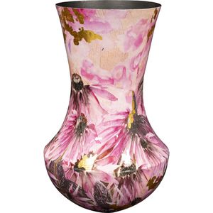 Ter Steege Vaas Metaal Azuur Roze-Multicolour D 27 cm H 42 cm