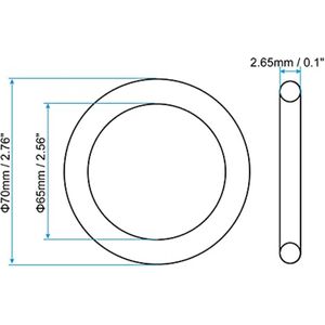 O-Circle 70mm Nitril Rubber O-Ringen - Zwart, Set van 10 Stuks, Voor Gebruik in Hydraulische Car Repair