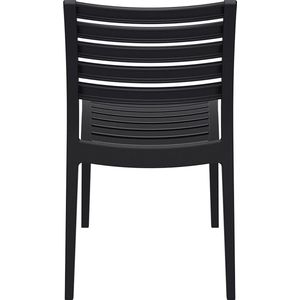 In And OutdoorMatch Klassieke stoel strepen Litzy - Met rugleuning - Woonkamer of beurs - Zwart - Zithoogte 45cm