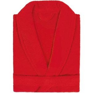 Badjas Badstof met Shawlkraag Uni Alpha Rood Maat M - 1 stuks