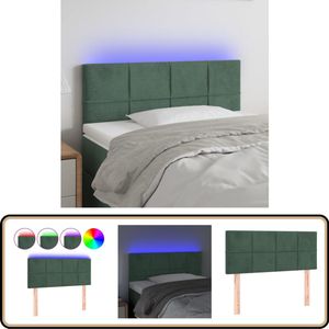 vidaXL Hoofdbord LED - 80x5x78/88 cm - Donkergroen Hoofddekbed - Led Headboard - Velvet Headboard - Groen Hoofdbord - Comfortabel Hoofdbord