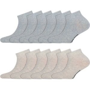 Kindersokken | Sneakersokken | Kleur: Melange | Merk: Yellow Moon | Maat: 19 t/m 42 | 12 Paar