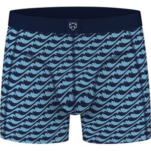 A-dam Blue Waves - Boxershort - Katoen - Onderbroek - Ondergoed - Heren - Donker Blauw - XXL