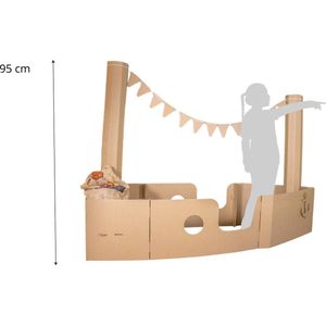 Kartonnen grote boot - 285x190x95 cm - Sinterklaas decoratie - Sint speelgoed - Kartonnen speelgoed - 100% recyclebaar - Helemaal te versieren met verf - KarTent
