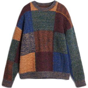 Gebreide Trui - Multicolor - Dikke Patchwork - Lange Mouwen