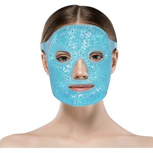 IJsmasker voor gezicht, ijs-oogmasker vermindert zwellingen, donkere kringen, gelparels, warm en koud kompres, voor druk, hoofdpijn, huidverzorging (blauw)