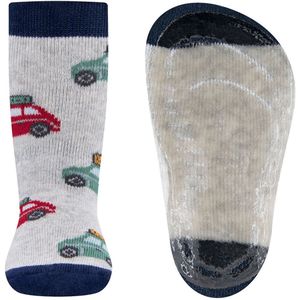 Ewers antislip sokken grijs met auto's