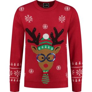 Foute Kersttrui Dames & Heren - Rudolf Met LED - Kerstcadeau Volwassenen - Dames en Heren - Maat S
