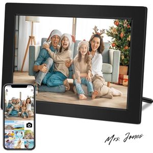 Mrs. Jones 10 Inch IPS Touchscreen Digitale Fotolijst met WiFi - 32 GB Geheugen - Automatische Rotatie - Muziek, Video, Kalender, Klok - Foto's en Video's via APP Frameo - Cadeau voor Familie Digitale fotolijst