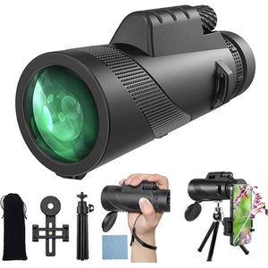 Smartphone - Telelens - Telefoonlenzen - 12x50 Monoculaire, Brede Visie voor Volwassenen en Kinderen, Met Stabiele Draagbare Tripod voor Vogels en Wandelingen