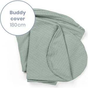 Doomoo Buddy Cover - Hoes voor Voedingskussen Buddy - Biologisch Katoen - 180 cm - Tetra jersey Green