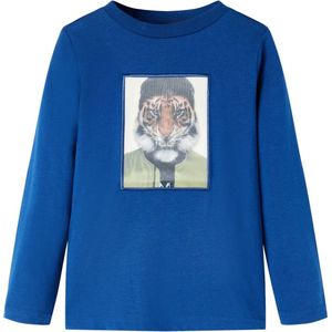 vidaXL-Kindershirt-met-lange-mouwen-tijgerprint-92-donkerblauw