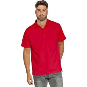 Lemon & Soda Heren basic poloshirt - rood - korte mouw - katoen - 220 gram M