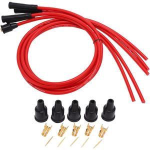 content nodig - Rode auto bougiekabel set van 1m siliconen - Ontstekingscomponenten voor 4 cilinder auto - 8mm bougiekabel