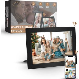 Homezie Digitale fotolijst - Frameo app - Zeer hoge resolutie 1280*800 scherm - 10 inch Touchscreen scherm - Vernieuwd HD IPS Scherm - Digitale fotolijst met wifi
