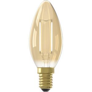 LED Lamp Goud - E14, B35 Kaars, Straight filament, 3.5W 250lm 2100K, niet dimbaar