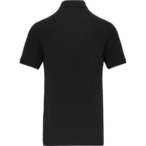 Polo Heren 5XL WK. Designed To Work Kraag met knopen Korte mouw Black / Silver 65% Polyester, 35% Katoen