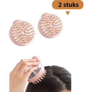 2-delige badborstel - Shampooborstel met drukknop - Schuimend - Geschikt voor massagebaden - Roze