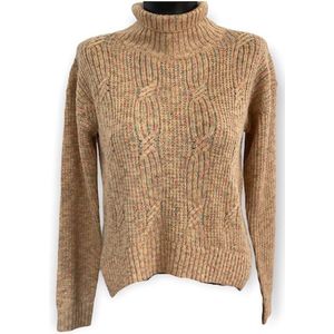 Manlee - m.l.  Gebreide coltrui met panelen. Kleur: Oranje. Maat: L