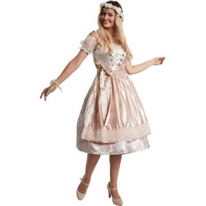 dressforfun - Midi-Dirndl Traunstein model 2 L - verkleedkleding kostuum halloween verkleden feestkleding carnavalskleding carnaval feestkledij partykleding - 304632