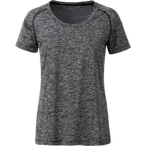 James and Nicholson Dames/Dames Sport T-Shirt (Zwart gemêleerd/zwart)