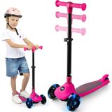 SereneLife - Kinderstep - 3-Wiel - Opvouwbaar - Verstelbaar Stuur - LED Verlichting