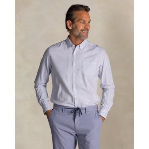 NZA - Blauw - Overhemd - Katoen - Geruit met Knoopsluiting