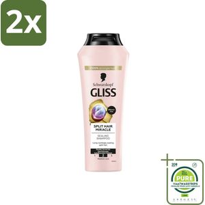 Gliss-Kur - Shampoo - Split Hair Miracle - Herstelt Gespleten Haarpunten - 400 ml - Voordeelverpakking - 2 stuks - Gespleten haarpunten - Haar herstellen