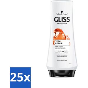 25 x Gliss - Hair Repair - Conditioner voor Totaal Herstel - 200 ml - Abrikozenpitolie - Bloesemnectar - Gliss Total Repair