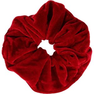 Haarsoires Haarelastiek Scrunchie – Basic – Velvet Stof – Warm Kleur Rood - Haarkrinkel - Haar Elastiek met Stof - Zacht & Haarvriendelijk