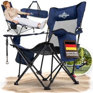 TRANKIELO® - Luxe Opvouwbare Campingstoel met Voetsteun en Geïntegreerde Koeltas